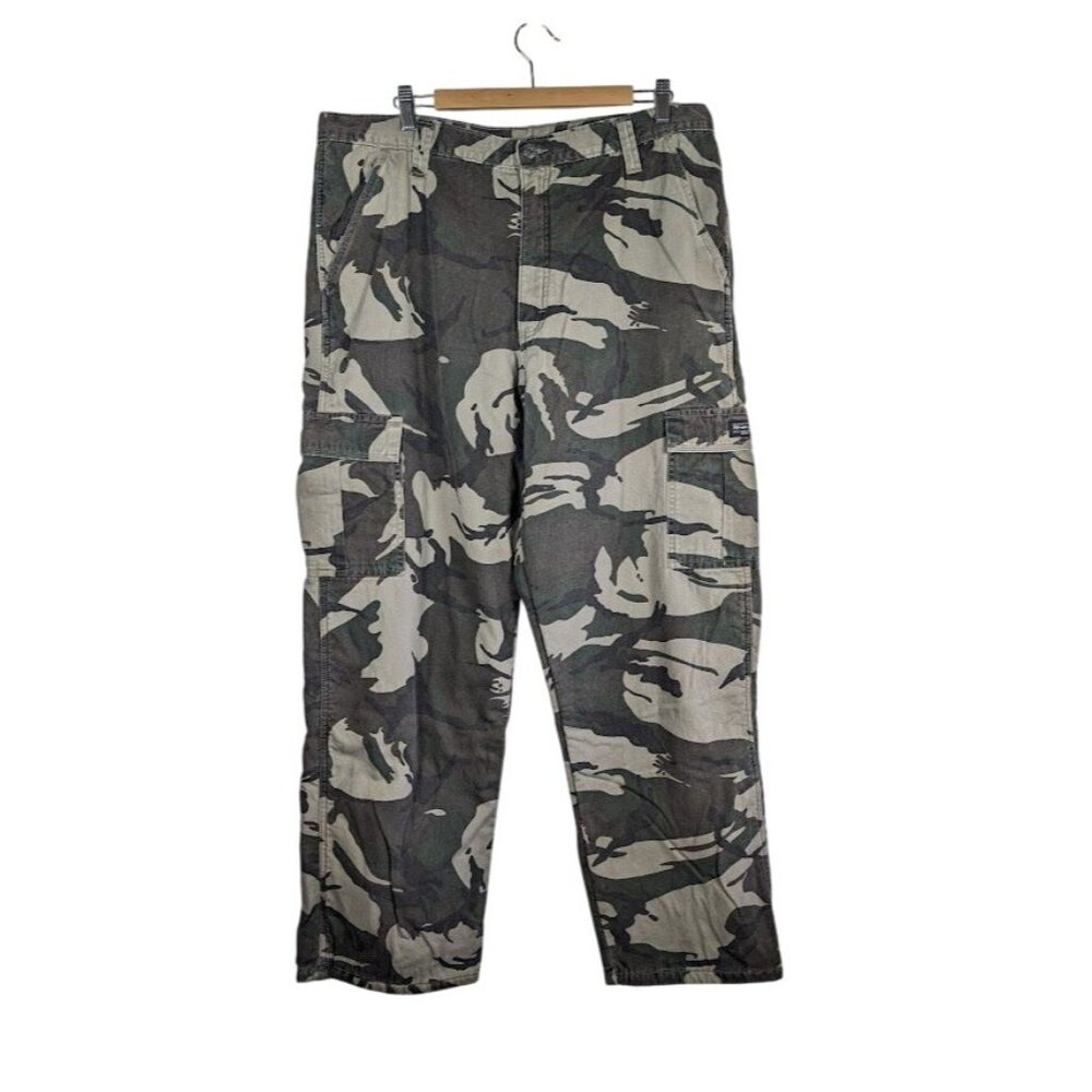 Wrangler Fleece Lined Cargo Pants‎ Size 38x32 Camouflage Hunting Outdoors Warm